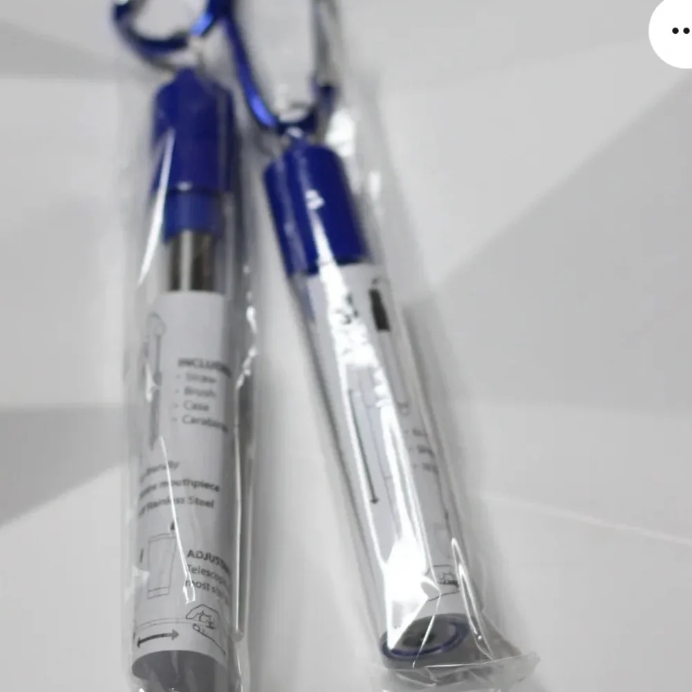BRAND NEW Set Of Four Stainless Steel Collapsible Reusable Straws